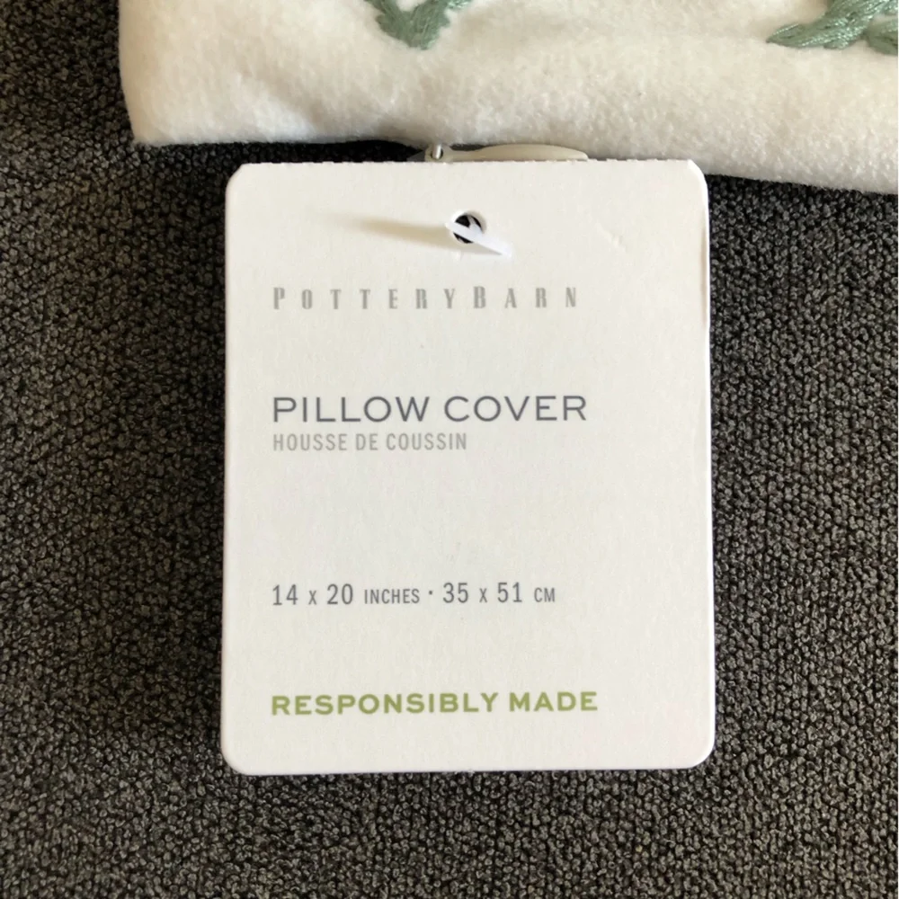 Pottery Barn Bunny Embroidered Lumbar Pillow Cover
